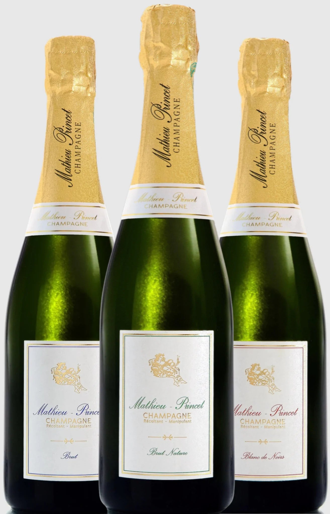 Coffret champagne 3 bouteilles Brut Sélection, Brut Nature et Prestige
